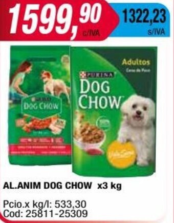 Maxiconsumo AL.ANIM DOG CHOW x3 kg oferta