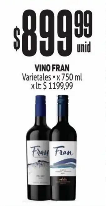 Makro VINO FRAN Varietales x 750 ml oferta