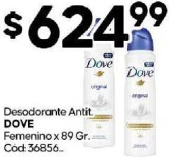 Diarco Desodorante Antit DOVE Femenino x 89 Gr. oferta