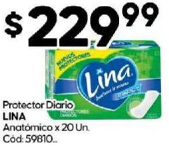 Diarco Protector Diario LINA Anatómico x 20 Un. Cód: 59810. oferta