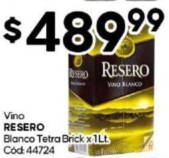 Diarco Vino RESERO Blanco Tetra Brick x 1Lt. Cod: 44724 oferta