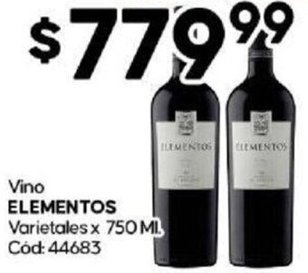 Diarco Vino ELEMENTOS Varietales x 750 MI Cod: 44683 oferta