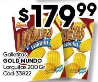 Diarco Galletitas GOLD MUNDO Larguitas 200 Gr Cód: 33822 oferta