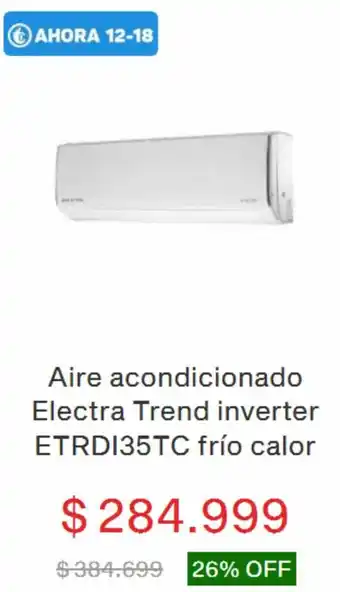 Garbarino Aire acondicionado Electra Trend inverter ETRDI35TC frío calor oferta