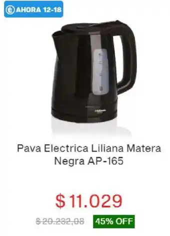 Pava Electrica Liliana Matera Negra AP-165