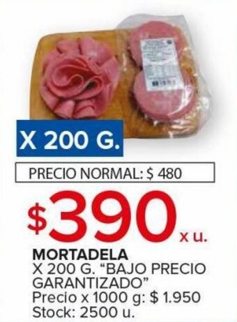 Carrefour Maxi MORTADELA X 200 G. "BAJO PRECIO GARANTIZADO" oferta
