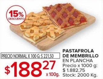 Carrefour Maxi PASTAFROLA DE MEMBRILLO EN PLANCHA x 100g oferta