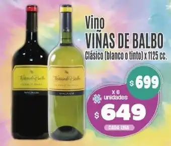 Beltrán Supermercados Vino VIÑAS DE BALBO Clásico (blanco o tinto) x 1125 cc. oferta