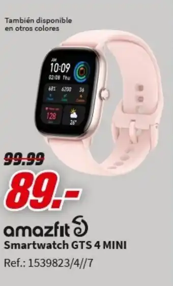 Media Markt amazfit Smartwatch GTS 4 MINI oferta