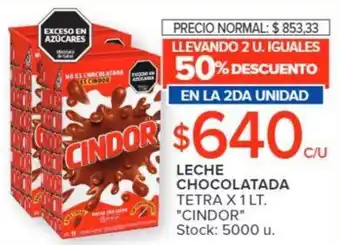 Carrefour LECHE CHOCOLATADA TETRA X 1 LT. "CINDOR" oferta
