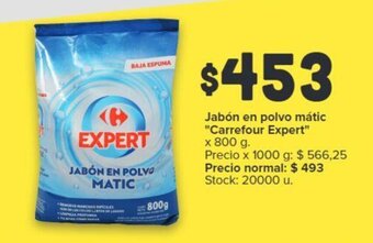 Carrefour Jabón en polvo mátic "Carrefour Expert" x 800 g. oferta