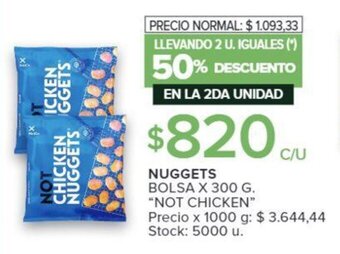 Carrefour NUGGETS BOLSA X 300 G. "NOT CHICKEN" oferta