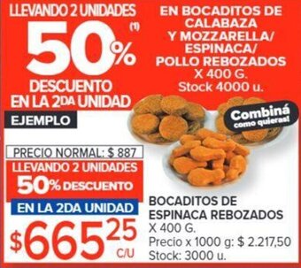 Carrefour BOCADITOS DE ESPINACA REBOZADOS X 400 G. oferta