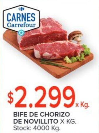 Carrefour BIFE DE CHORIZO DE NOVILLITO X KG. oferta