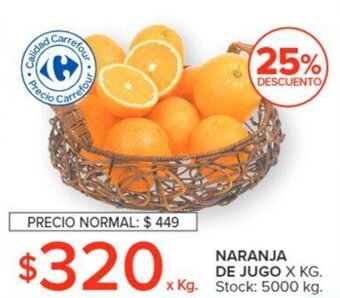 Carrefour NARANJA DE JUGO X KG. oferta