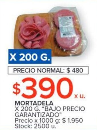 Carrefour MORTADELA X 200 G. "BAJO PRECIO GARANTIZADO" oferta