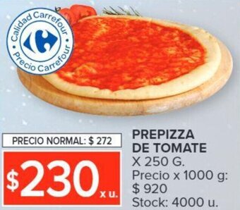 Carrefour PREPIZZA DE TOMATE X 250 G. oferta