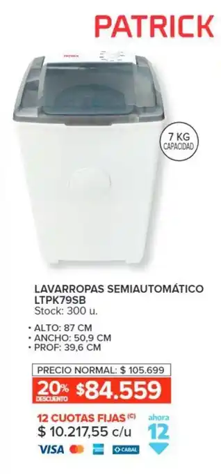 Carrefour LAVARROPAS SEMIAUTOMÁTICO LTPK79SB oferta