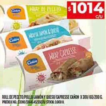 Supermercados DIA ROLL DE PECETO POLLO JAMÓN Y QUESO/CAPRESSE CAÑON X 300/165/200 G oferta