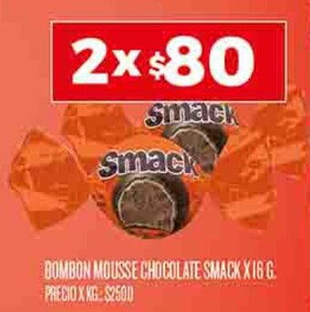 Supermercados DIA BOMBON MOUSSE CHOCOLATE SMACK X 16 G. X 2 oferta