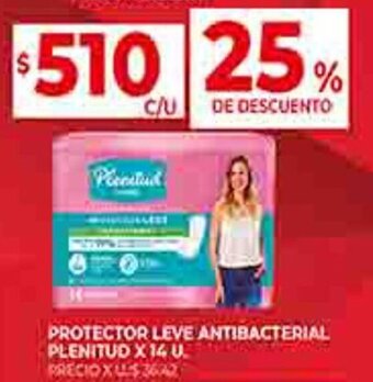Supermercados DIA PROTECTOR LEVE ANTIBACTERIAL PLENITUD X 14 U. oferta