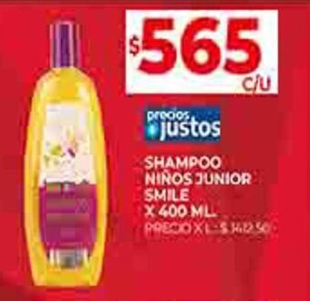 Supermercados DIA SHAMPOO NIÑOS JUNIOR SMILE X 400 ML oferta