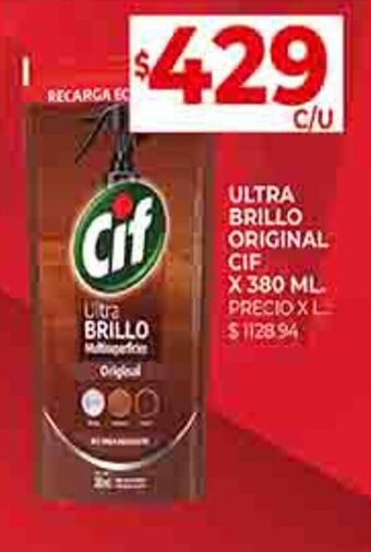 Supermercados DIA ULTRA BRILLO ORIGINAL CIF X 380 ML oferta