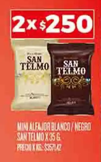 Supermercados DIA MINI ALFAJOR BLANCO/NEGRO SAN TELMO X35G X 2 oferta