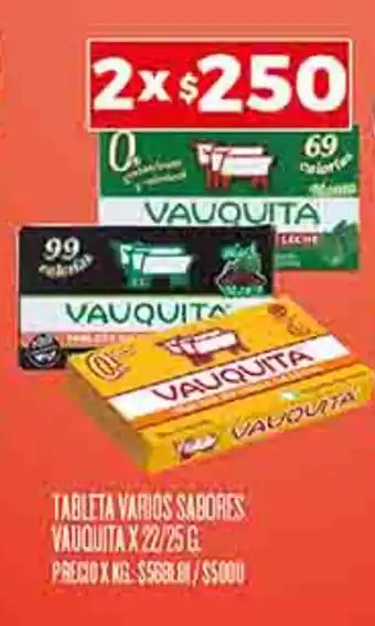 Supermercados DIA TABLETA VARIOS SABORES VAUQUITAX 22/25G X 2 oferta