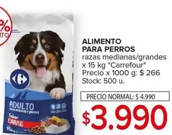 Carrefour Maxi Alimento para perros carrefour x 15kg oferta