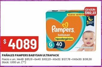 Changomas Pañales pampers babysan ultrapack oferta