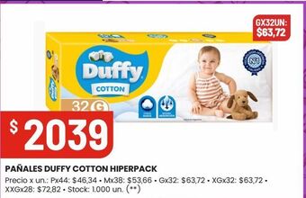 Changomas Pañales duffy cotton hiperpack oferta