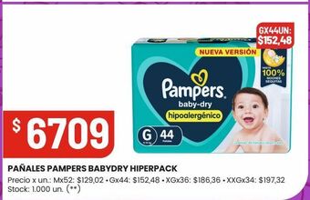 Changomas Pañales pampers babydry hiperpack oferta