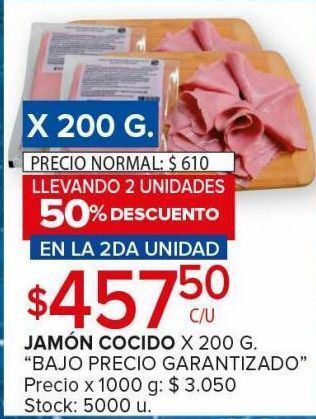 Carrefour Maxi Jamón cocido x 200g oferta