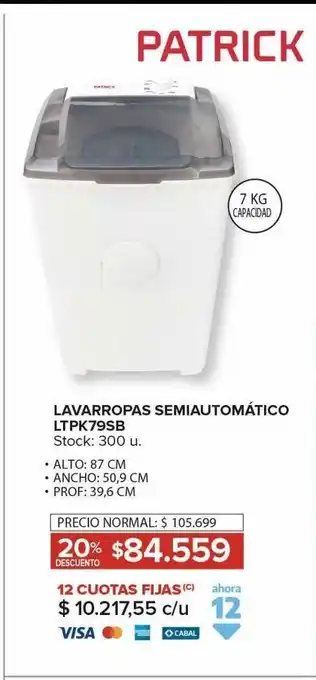 Carrefour Maxi Lavarropas patrick oferta