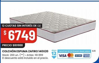 Changomas Colchón espuma zafiro 140x20 oferta