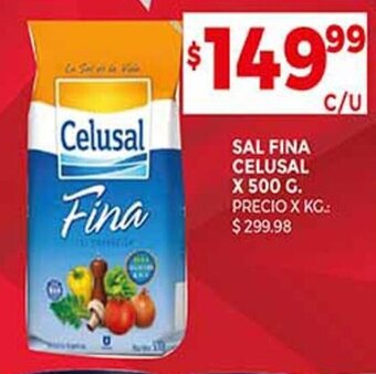 Supermercados DIA SAL FINA CELUSAL X 500 G. oferta