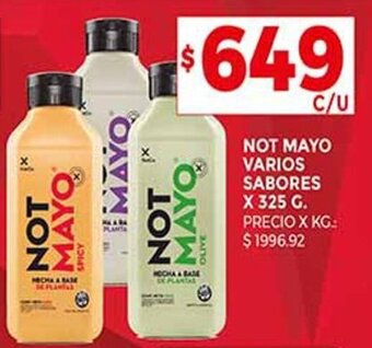 Supermercados DIA NOT MAYO VARIOS SABORES X 325 G oferta