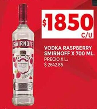 Supermercados DIA VODKA RASPBERRY SMIRNOFF X 700 ML. oferta