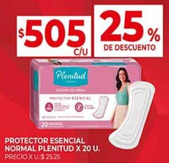Supermercados DIA PROTECTOR ESENCIAL NORMAL PLENITUD X 20 U. oferta