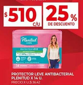 Supermercados DIA PROTECTOR LEVE ANTIBACTERIAL PLENITUD X 14 U. oferta