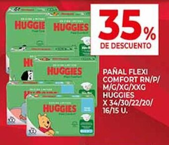 Supermercados DIA PAÑAL FLEXI COMFORT RN/P/ M/G/XG/XXG HUGGIES X 34/30/22/20/ 16/15 U. oferta