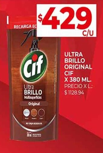 Supermercados DIA ULTRA BRILLO ORIGINAL CIF X 380 ML. oferta