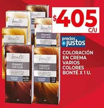 Supermercados DIA COLORACIÓN EN CREMA VARIOS COLORES BONTÉ X 1 U. oferta