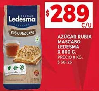 Supermercados DIA AZÚCAR RUBIA MASCABO LEDESMA X 800G oferta
