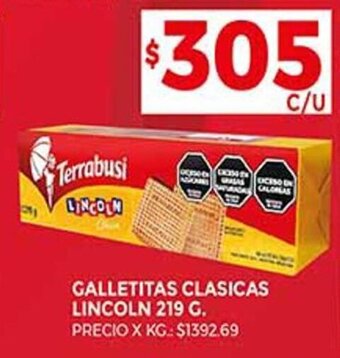 Supermercados DIA GALLETITAS CLASICAS LINCOLN 219 G. oferta