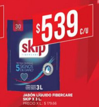 Supermercados DIA Skip Jabón Liquido Fibercare x 3L oferta