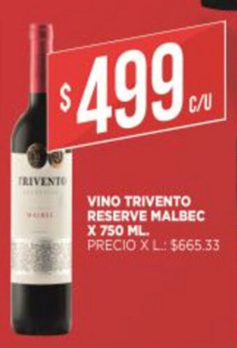 Supermercados DIA Vino Trivento Reserve Malbec x 750 ml oferta