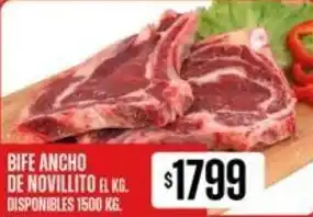 Supermercados Vea BIFE ANCHO DE NOVILLITO EL KG. DISPONIBLES 1500 KG. oferta