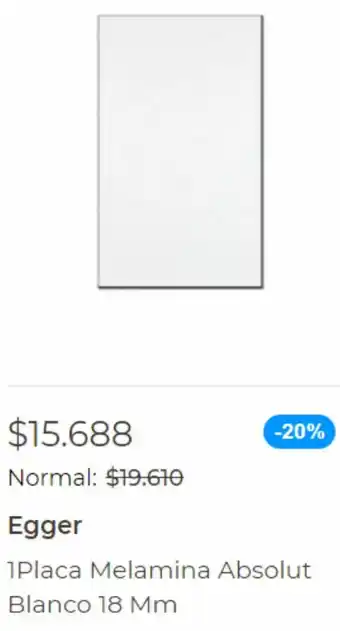 Easy Egger 1Placa Melamina Absolut Blanco 18 Mm oferta